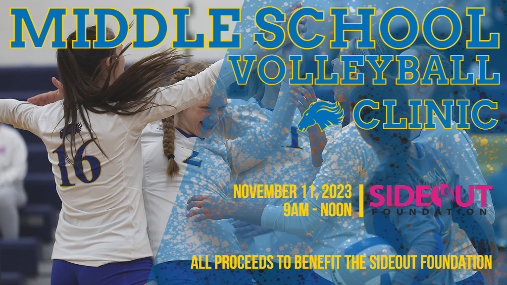 Mustangs to Host Middle School Volleyball Clinic to Benefit the Side-Out Foundation